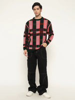 Men’s Checkered Polycotton Sweatshirt – Full Sleeve | Super Warm