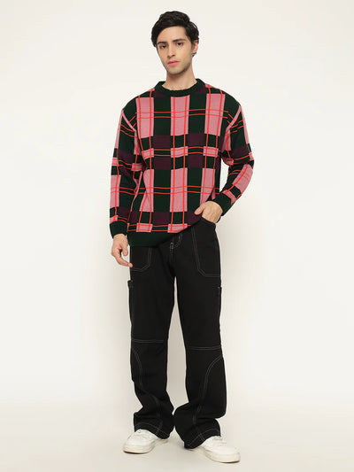 Men’s Checkered Polycotton Sweatshirt – Full Sleeve | Super Warm