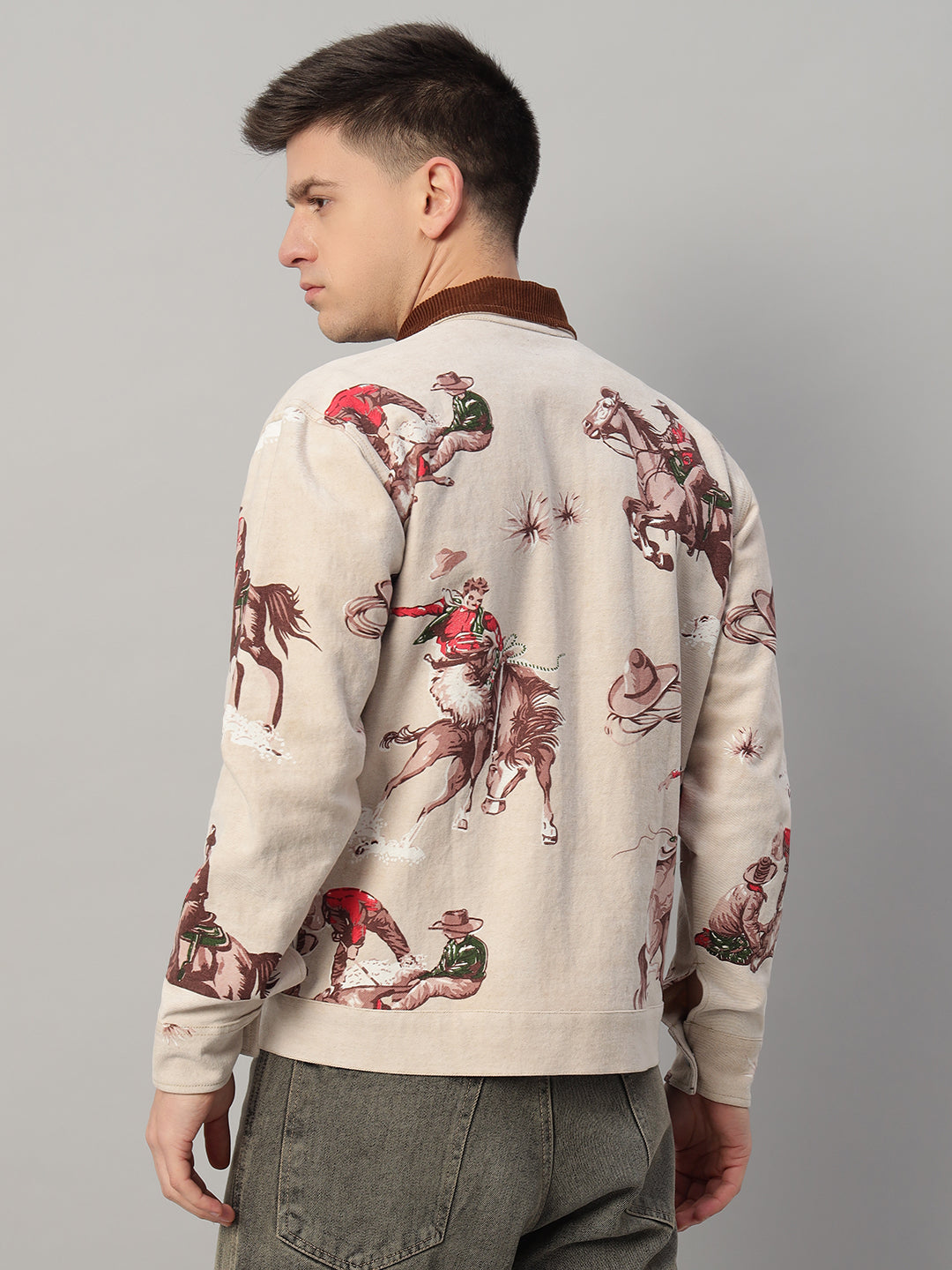 Western Trail Cowboy Printed Cotton Twill Jacket