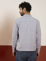 Ash Grey Cotton Check Shacket