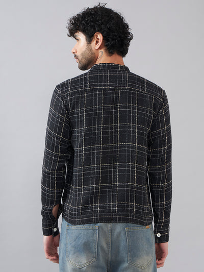 Black Check Cotton Shacket