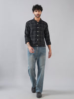 Black Check Cotton Shacket