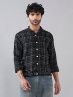 Black Check Cotton Shacket
