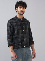 Black Check Cotton Shacket