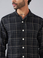Black Check Cotton Shacket