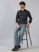 Black Check Cotton Shacket