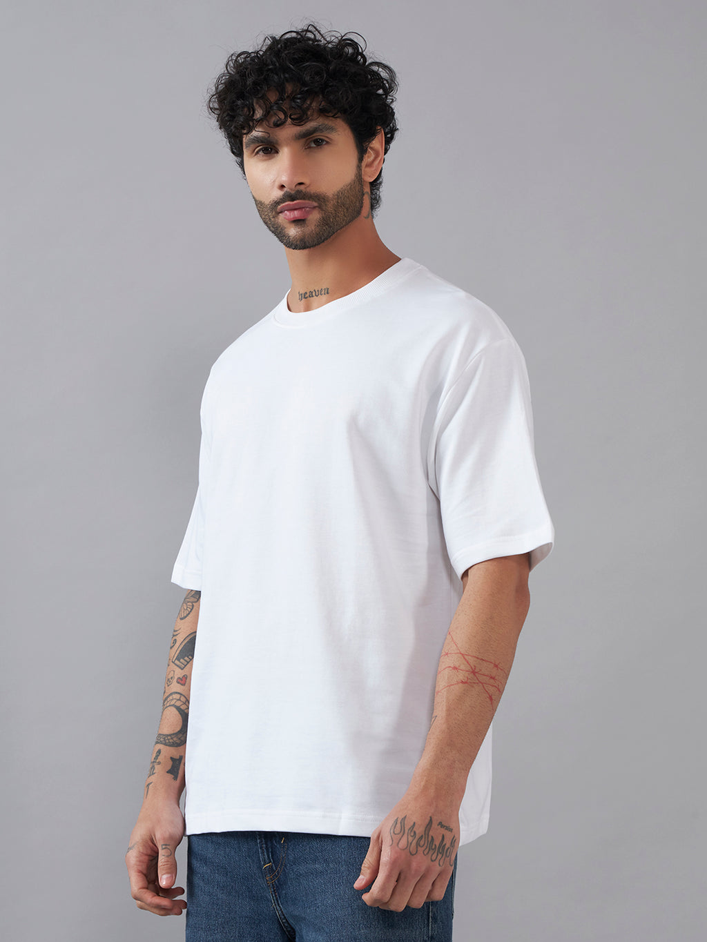 Men’s Oversized Drop Shoulder T-Shirt | 100% Premium Cotton | Classic White