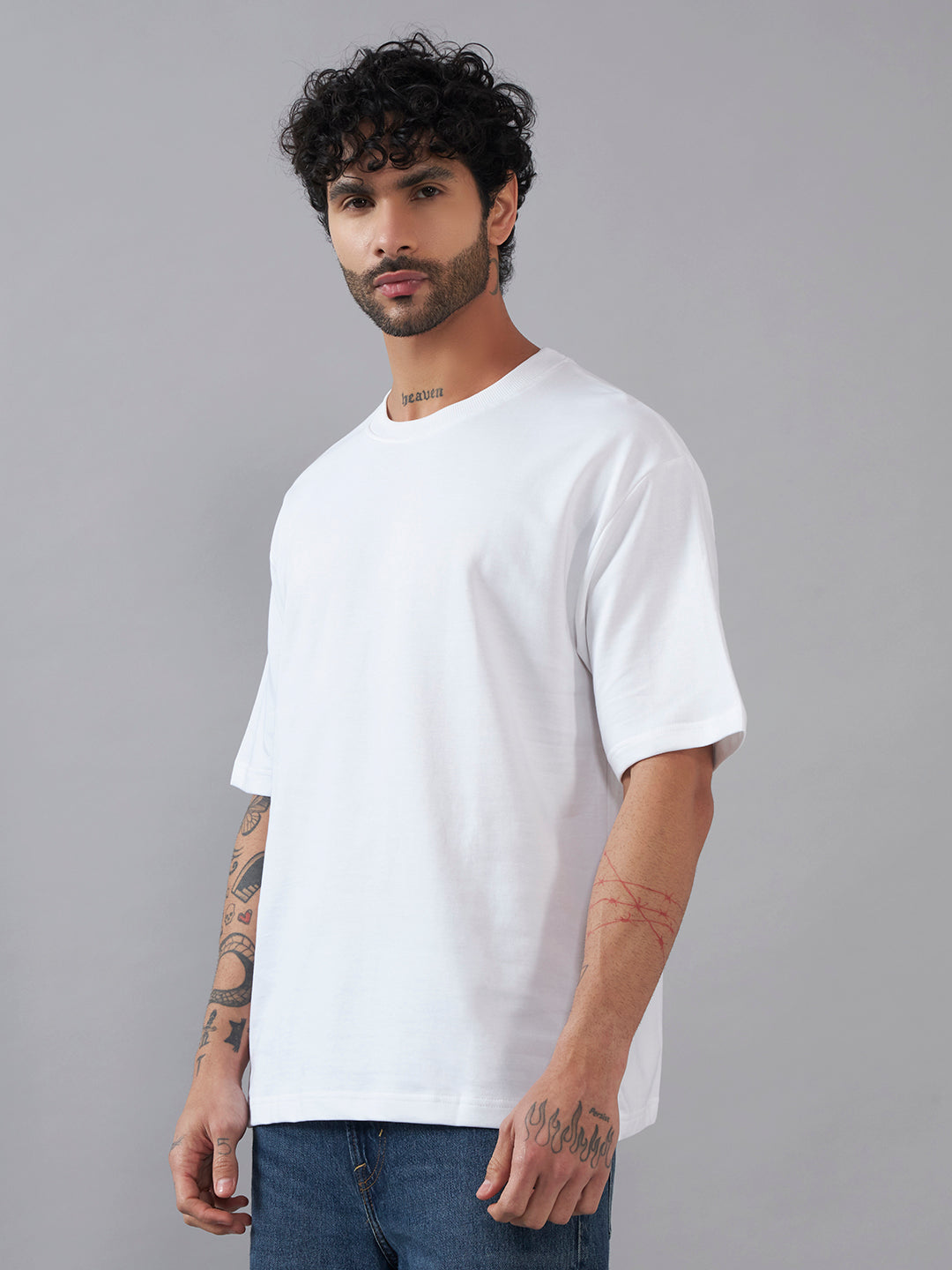 Men’s Oversized Drop Shoulder T-Shirt | 100% Premium Cotton | Classic White