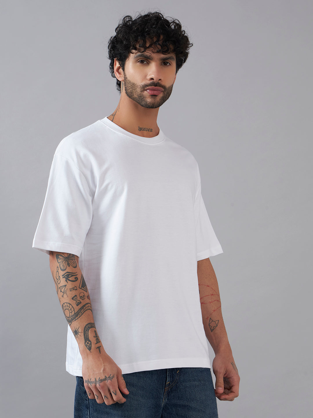 Men’s Oversized Drop Shoulder T-Shirt | 100% Premium Cotton | Classic White