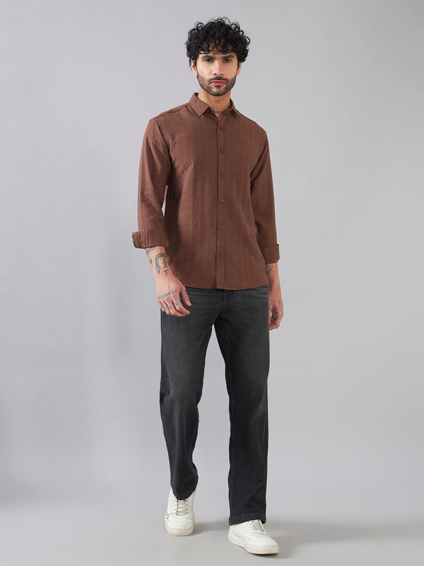 The Rich Brown Crinkle Finish Shirt
