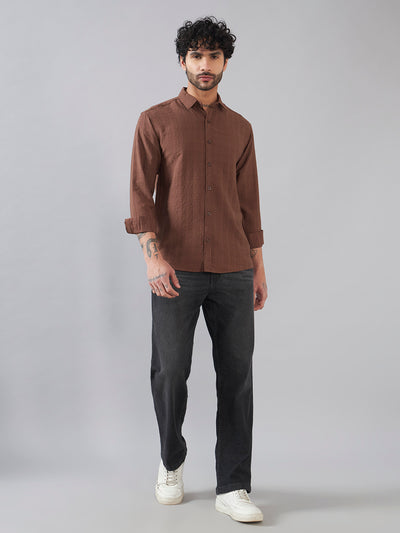 The Rich Brown Crinkle Finish Shirt