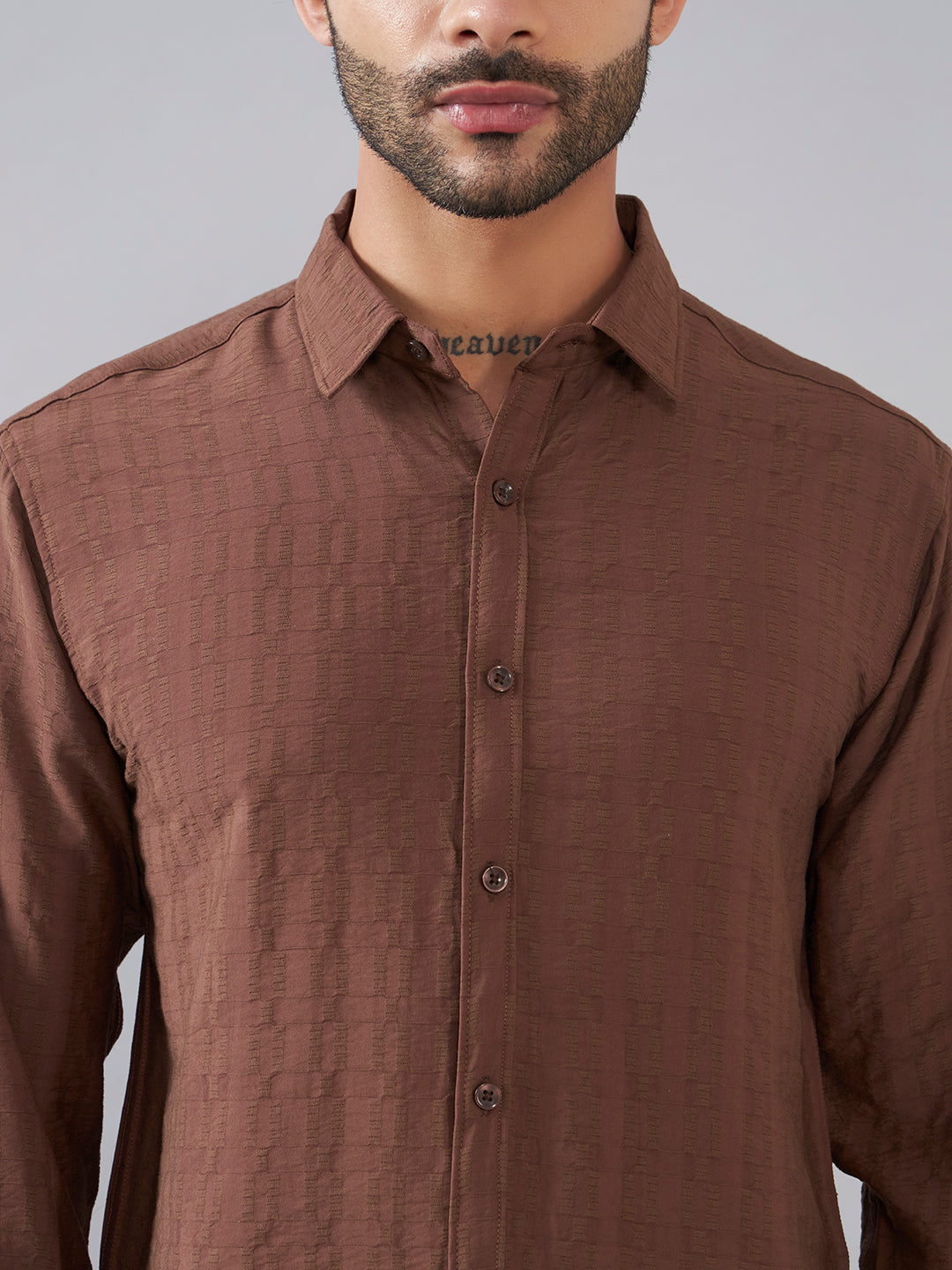The Rich Brown Crinkle Finish Shirt