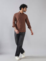 The Rich Brown Crinkle Finish Shirt