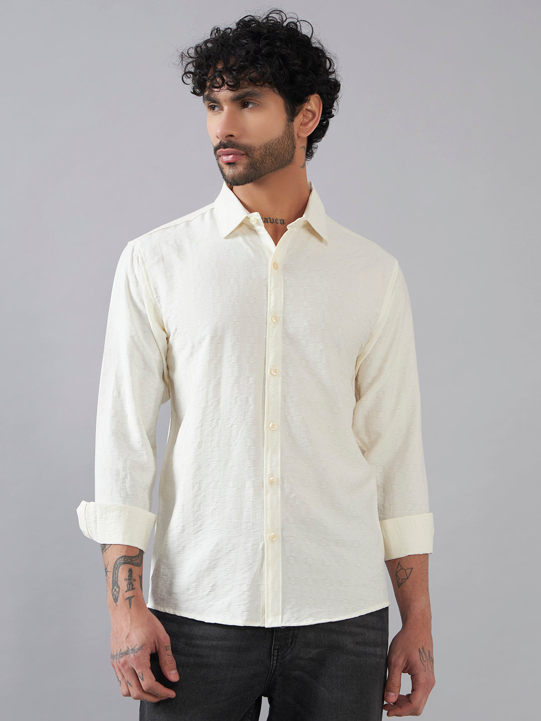 The Ivory Slub Textured Shirt
