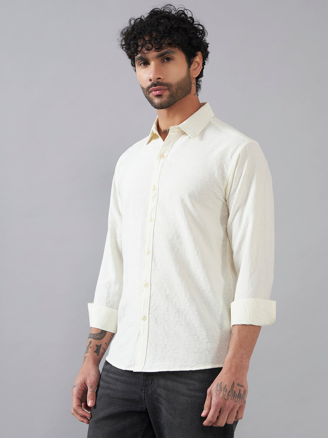 The Ivory Slub Textured Shirt