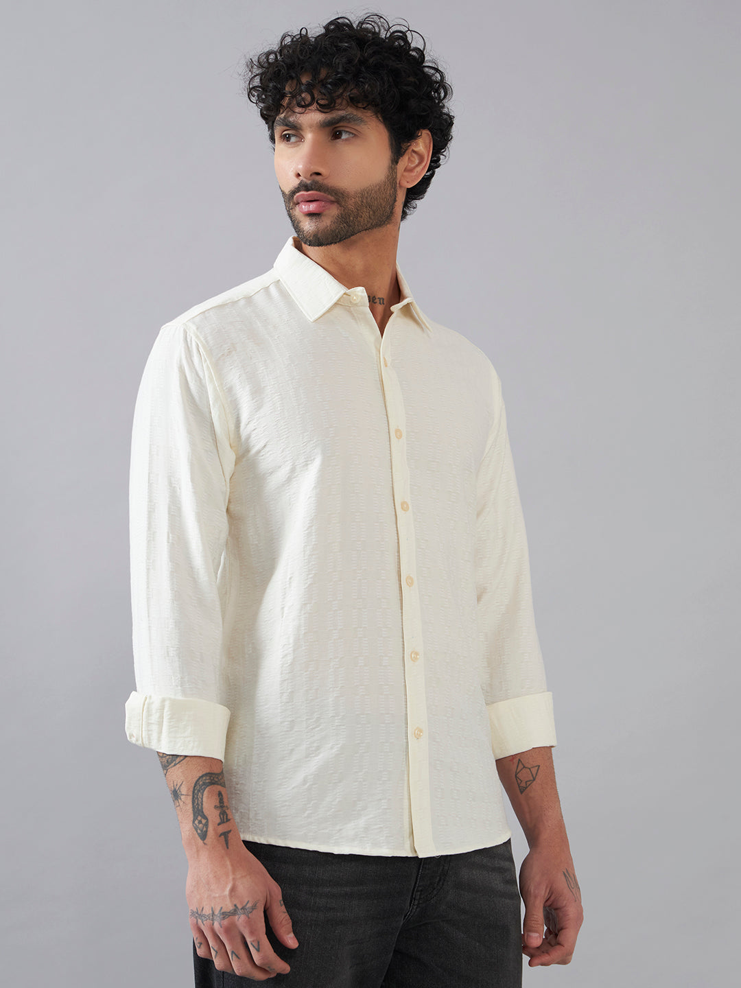 The Ivory Slub Textured Shirt