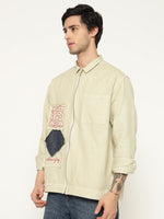 REBELAW Dyed Patchwork Oversized Cotton Jacket