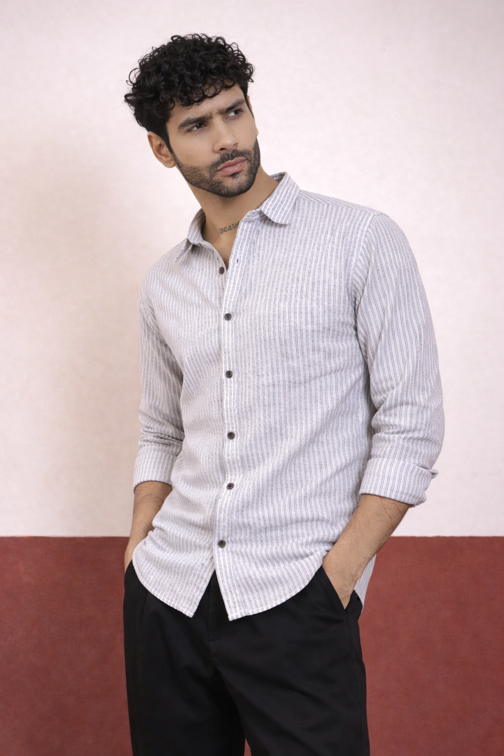 Striped Cotton Regular Fit Shirt