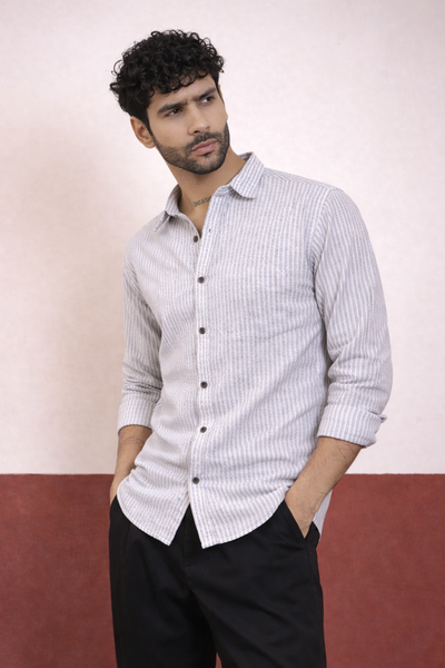 Striped Cotton Regular Fit Shirt