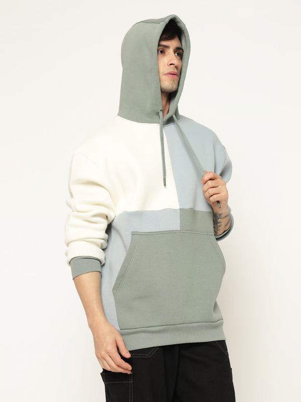 Men’s Colour Block Patch Hoodie – Full Sleeve