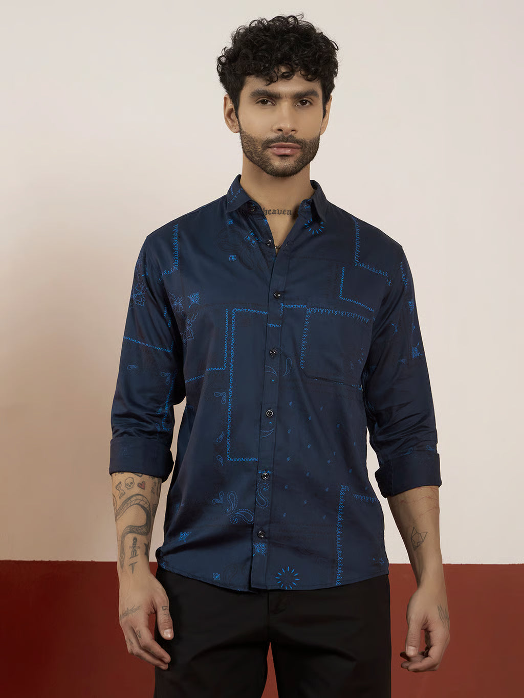 The Indigo Blueprint Graphic Shirt