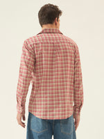 Ivory Pink Check Cotton Shirt