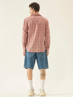 Ivory Pink Check Cotton Shirt