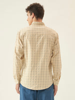 Men's Beige Checked Shirt
