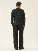 Black Check Cotton Shacket