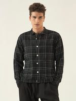 Black Check Cotton Shacket