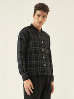 Black Check Cotton Shacket