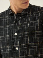 Black Check Cotton Shacket