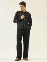 Black Check Cotton Shacket