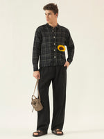 Black Check Cotton Shacket