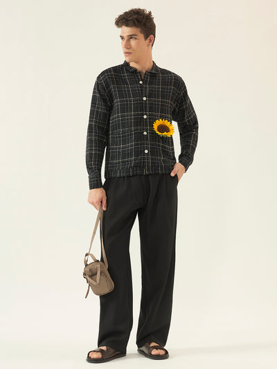 Black Check Cotton Shacket