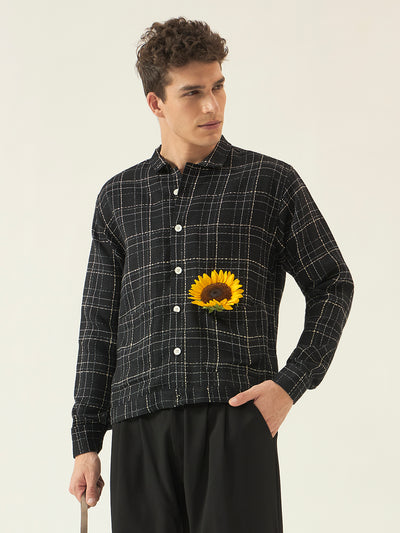 Black Check Cotton Shacket