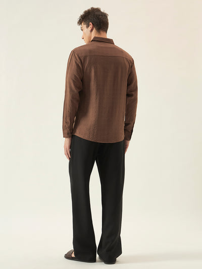 The Rich Brown Crinkle Finish Shirt