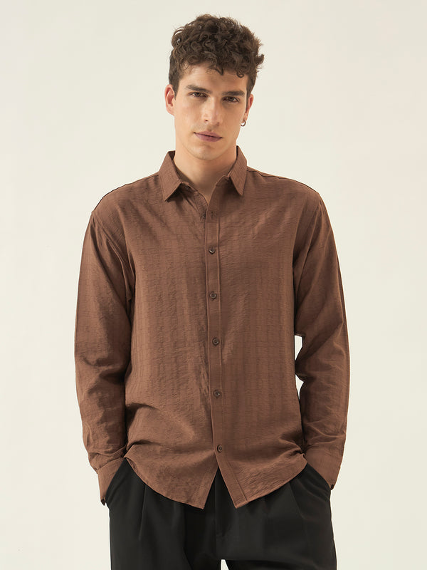 The Rich Brown Crinkle Finish Shirt