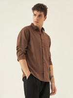 The Rich Brown Crinkle Finish Shirt