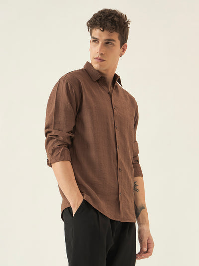 The Rich Brown Crinkle Finish Shirt