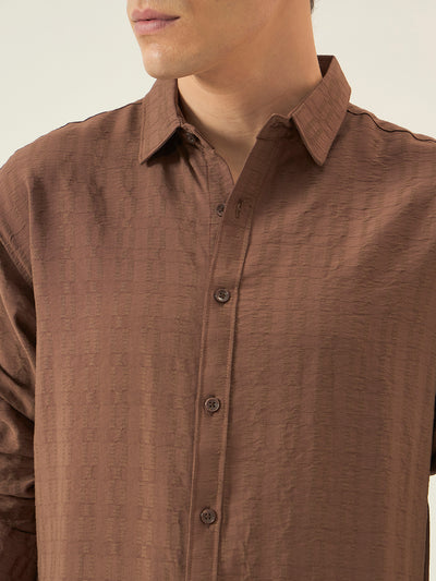 The Rich Brown Crinkle Finish Shirt