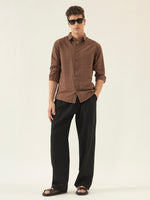 The Rich Brown Crinkle Finish Shirt