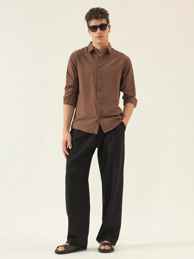 The Rich Brown Crinkle Finish Shirt