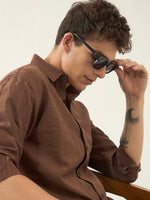 The Rich Brown Crinkle Finish Shirt