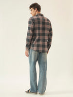 The Dusk Men’s Full Sleeve Checkered Linen-Feel Cotton Shirt – Regular Fit