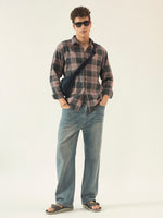 The Dusk Men’s Full Sleeve Checkered Linen-Feel Cotton Shirt – Regular Fit