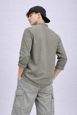 Textured Bottle Green Short Kurta