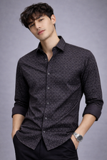 Men’s Satin Cotton Printed Shirt – Regular Fit
