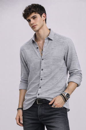 Urban Texture Cotton Regular Fit Shirt