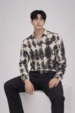 Men’s Satin Cotton Tie-Dye Printed Full Sleeve Shirt – Regular Fit